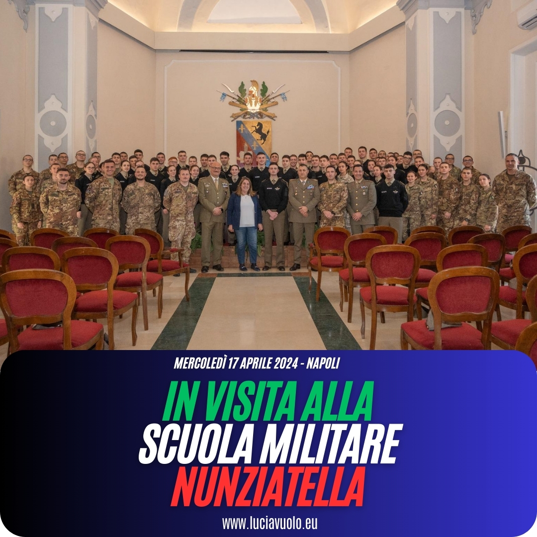 Napoli, Vuolo in visita alla “Nunziatella”: “Orgogliosa di essere con voi”
